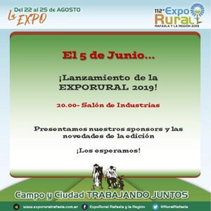 Lee más sobre el artículo Falta poco!!! Lanzamiento EXPORURAL 2019…No podés faltar