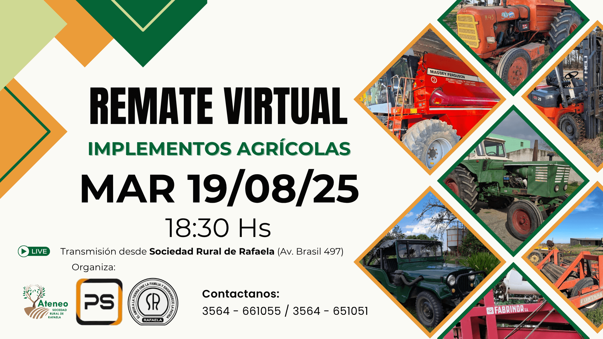 En este momento estás viendo El Ateneo de la Sociedad Rural de Rafaela lanza la segunda edición del Remate Virtual de Maquinarias Usadas