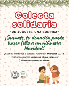 Lee más sobre el artículo El Ateneo de la Sociedad Rural de Rafaela lanzó una colecta solidaria para estas Fiestas